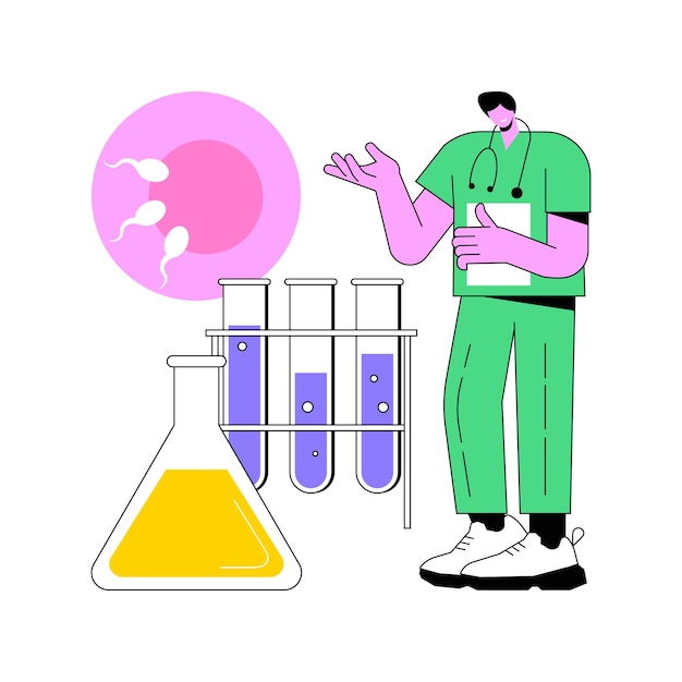 Illustrazione vettoriale del concetto astratto di fecondazione in provetta