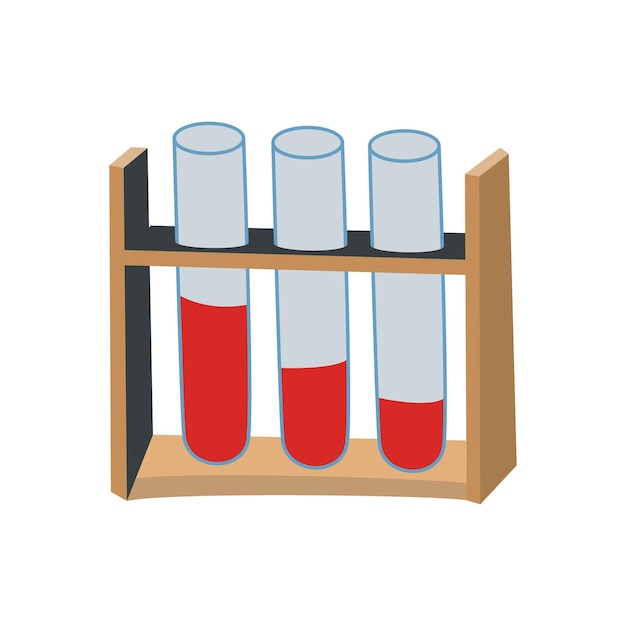 Значок пробирки Плоский стиль дизайна Пробирка для анализа крови Простая иконка Современные плоские иконки в стильных цветах