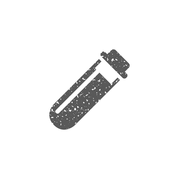Test tube icon in grunge texture vector illustration