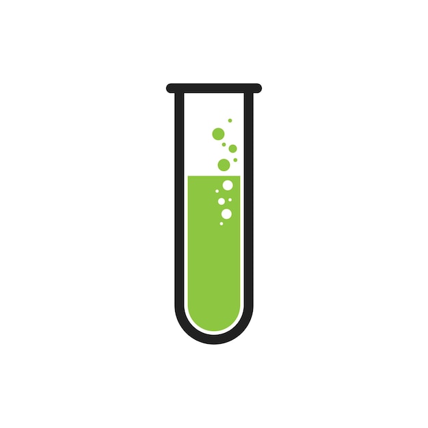 Logo della provetta illustrazione dell'icona del simbolo dell'esperimento chimico della ricerca scientifica