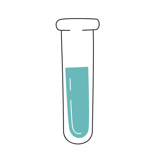 Vector test tube with liquid. medication concept. chemistry lesson. experiment. medicine icon. halloween concept. vector illustration isolated.