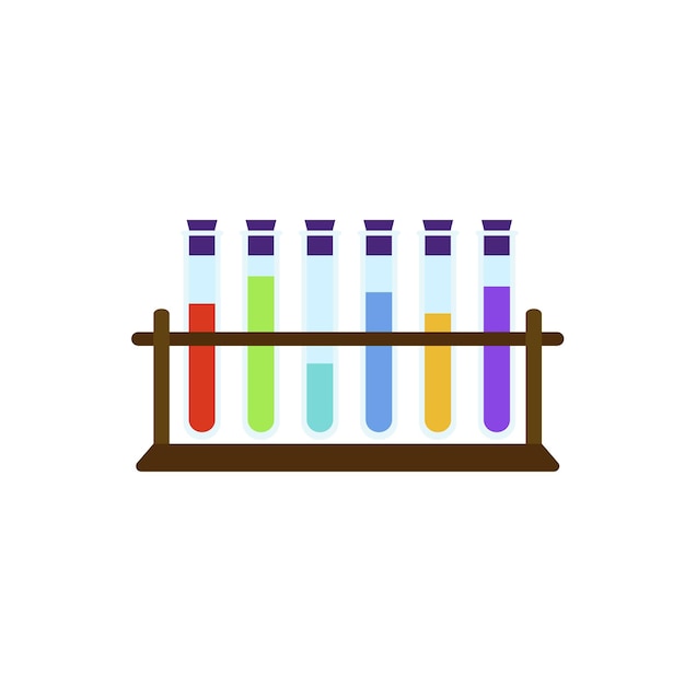 Test tubes on stand icon Flat illustration of test tubes on stand vector icon for web design