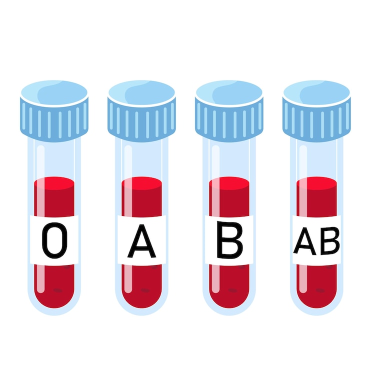 Vector test tubes with blood groups vector graphics