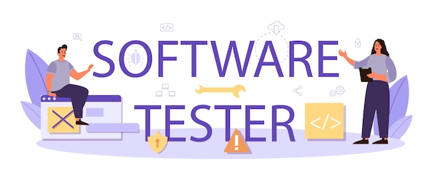 Tester software typographic header