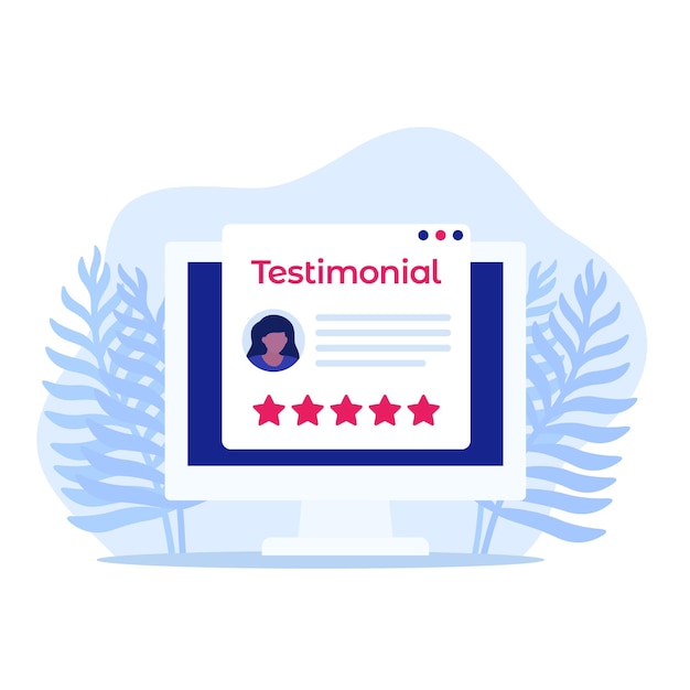 Testimonial and feedback vector icon