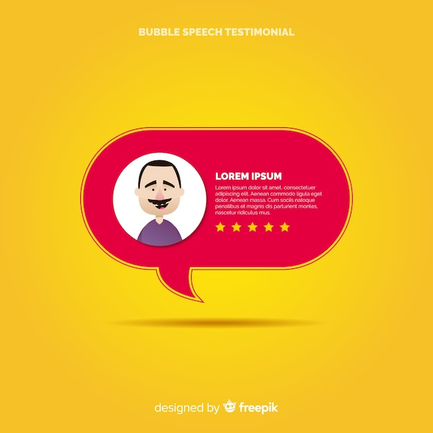 Testimonial with speech bubble concept