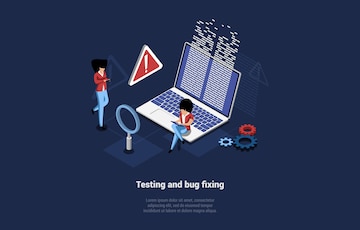 Premium Vector | Testing and bug fixing vector illustration in cartoon ...