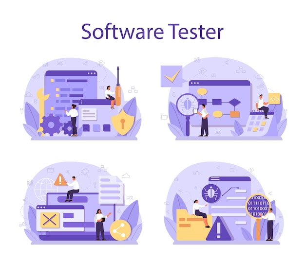 Vector testing software concept set