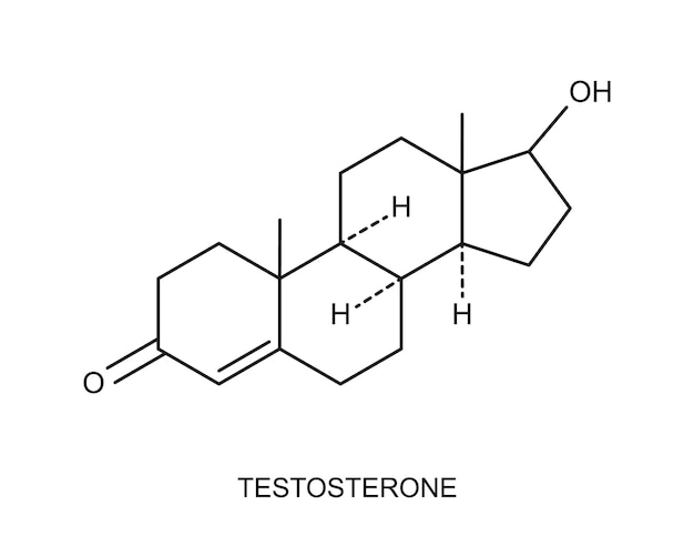 Icona del testosterone struttura molecolare chimica segno dell'ormone sessuale steroideo