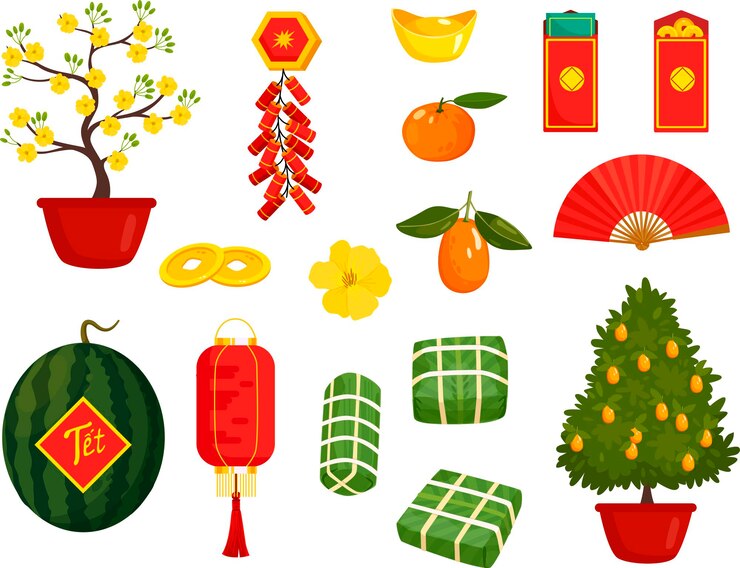 Vector tet  vietnamese new year vietnamese lunar new year or tet holiday