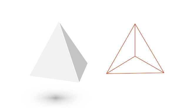 tetrahedron is a geometric figure hipster fashion minimalist designplatonic solids tetrahedron flat design vector illustrations thin line art vector illustration