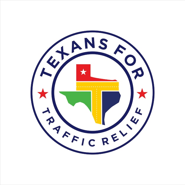 texans for traffic relief illustration logo design template