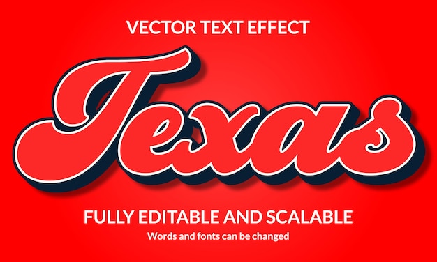 Texas Bewerkbaar 3D-tekststijleffect