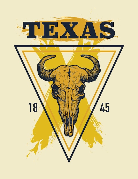 Vector texas buffel tee print afbeelding.