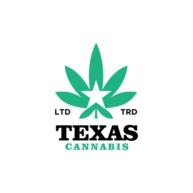 Texas cannabis premium vintage logo design vector