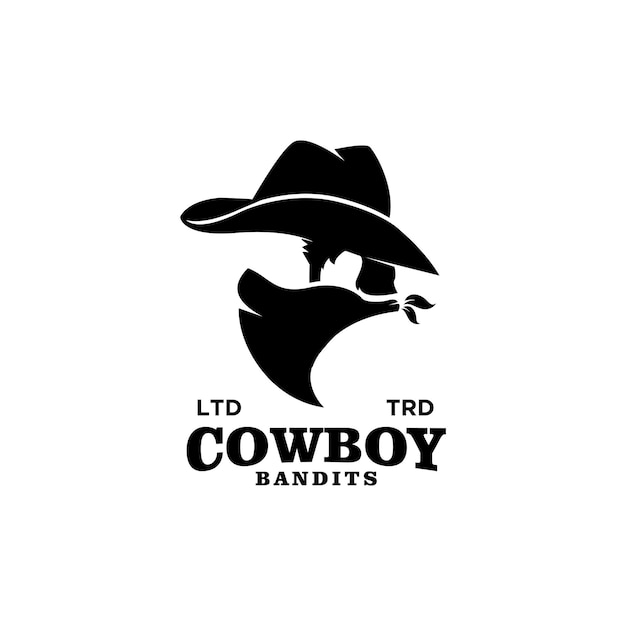 Texas cowboy hat premium vintage logo design