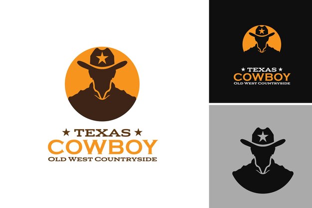 Vector texas cowboy western logo ontwerp sjabloon