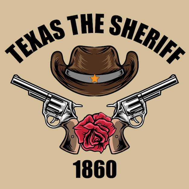 Vector texas de sheriff vintage illustratie