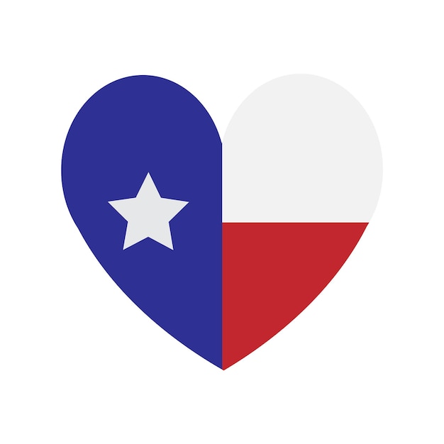 Texas flag heart