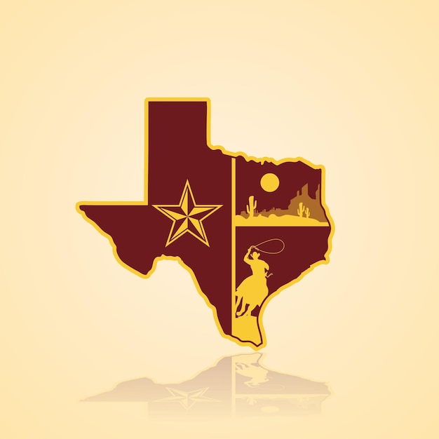 Texas kaart vectorillustratie