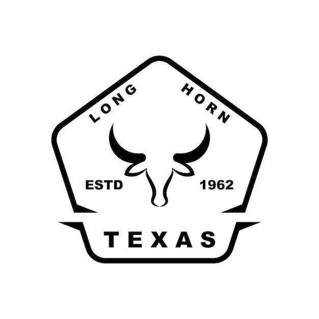 Logo retrò vintage del texas longhorn country western bull bovini