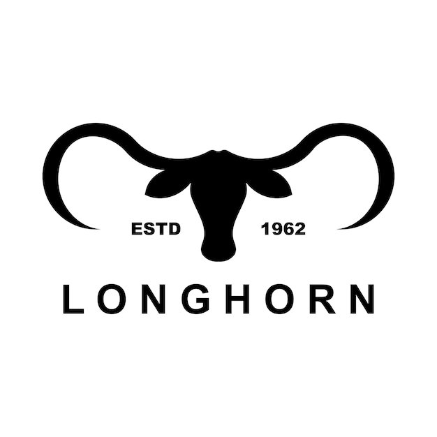 Texas longhorn country western bull cattle vintage retro logo