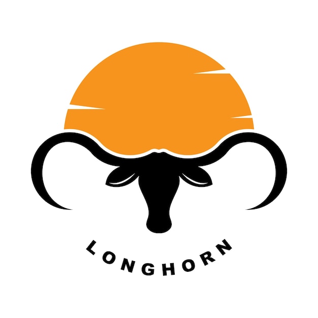 Texas longhorn country western bull cattle vintage retro logo