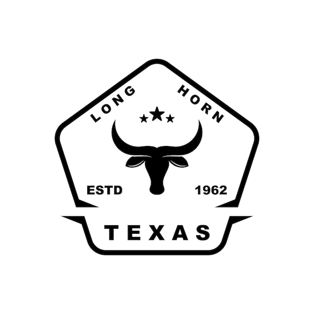 Texas longhorn land western stier vee vintage retro logo