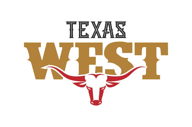 Texas longhorn logo land western stier vee vector