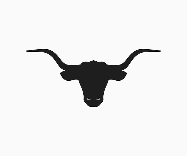 Texas longhorn logo vee hoofd silhouet vector