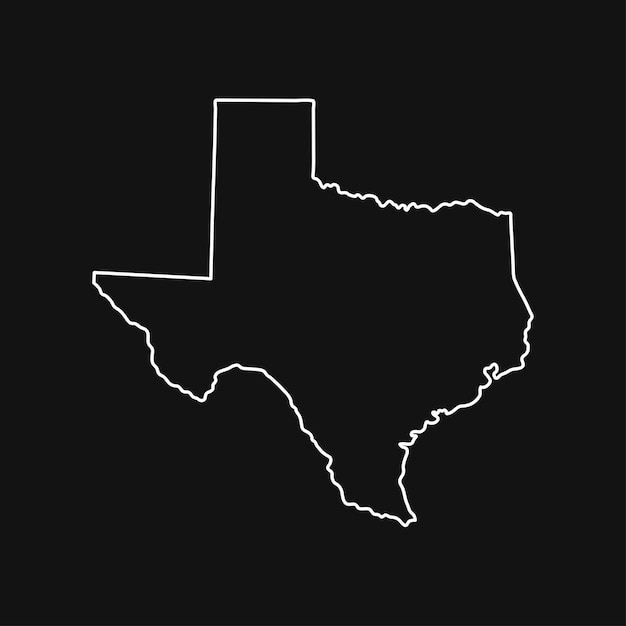 Vector texas map on black background