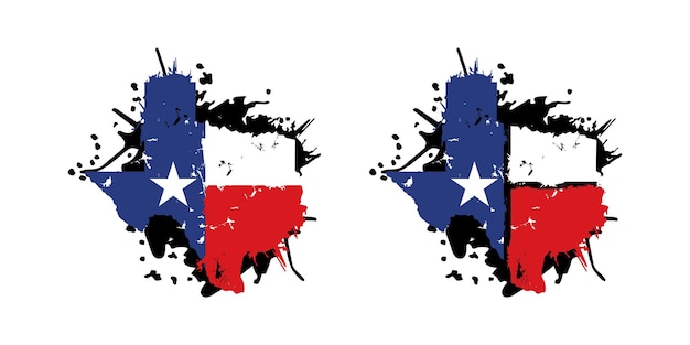 Texas Map With Flag Grunge Design Illustration