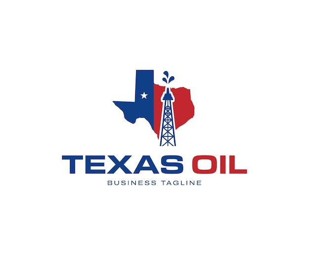 テキサス石油事業のロゴのデザイン テンプレート