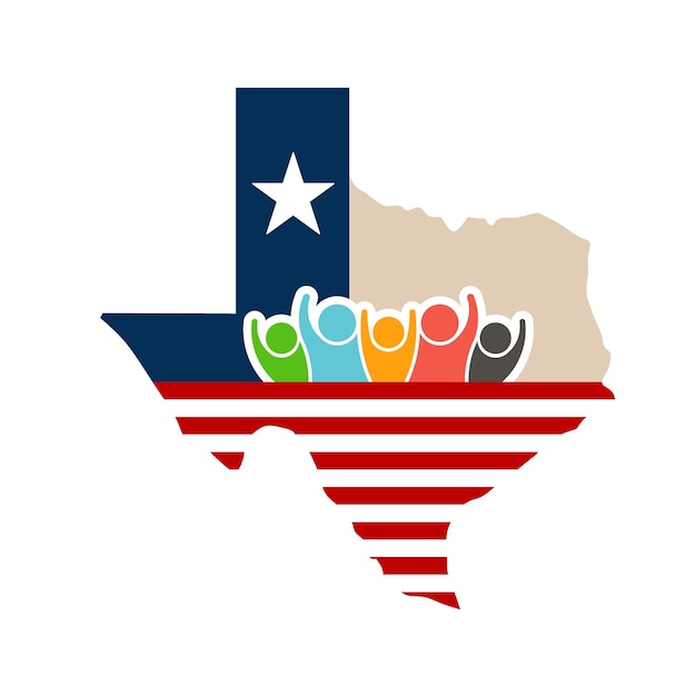 Vector texas people support logo illustration