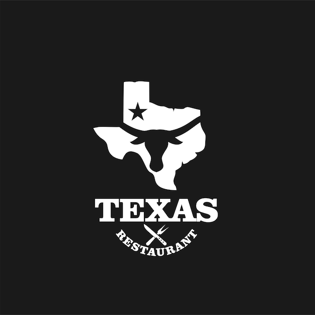 Vettore di design del logo vintage premium del ristorante del texas