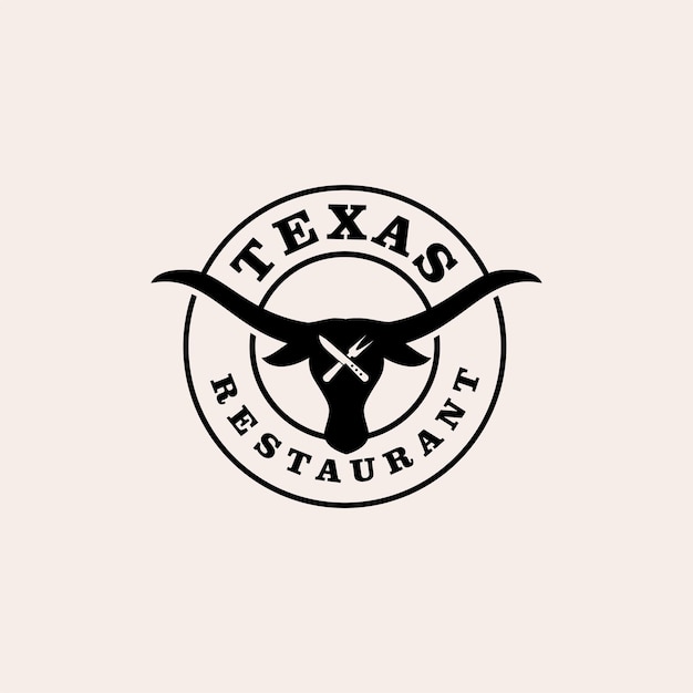 Vector texas restaurant premium vintage logo ontwerp vector