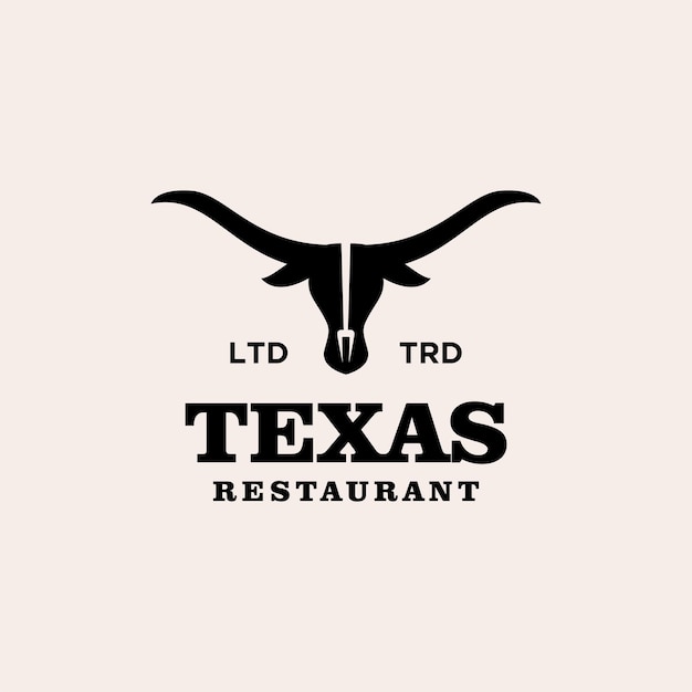 Vector texas restaurant premium vintage logo ontwerp vector