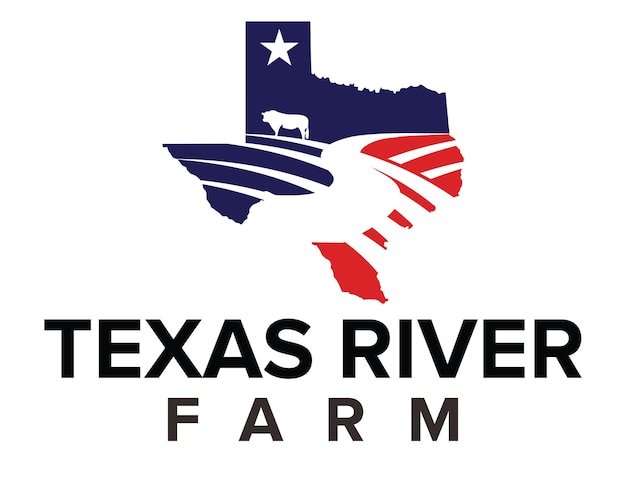 Texas river farm logo vector