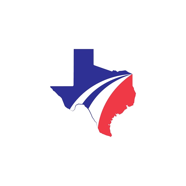 텍사스 도로 빨간색 파란색 로고 벡터 디자인 서식 파일