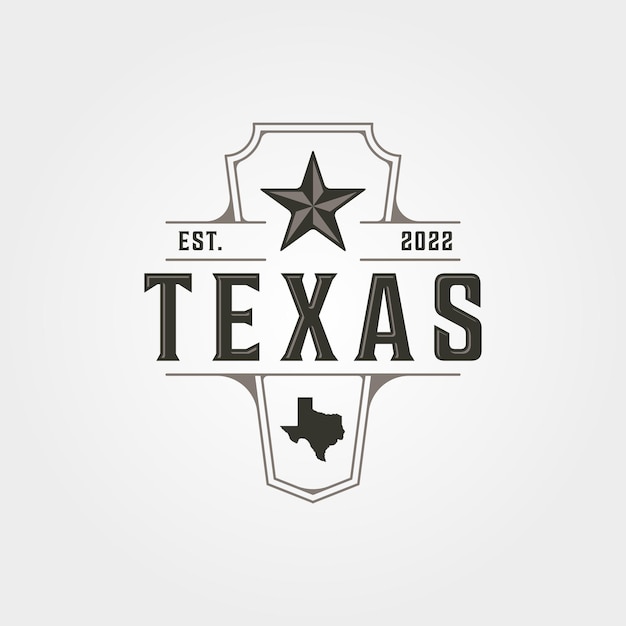 Vector texas stars and map logo vintage symbol illustration design