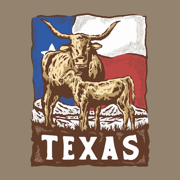 Texas stier illustratie