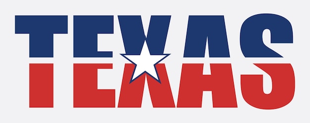 Vector texas text with a star in the middle