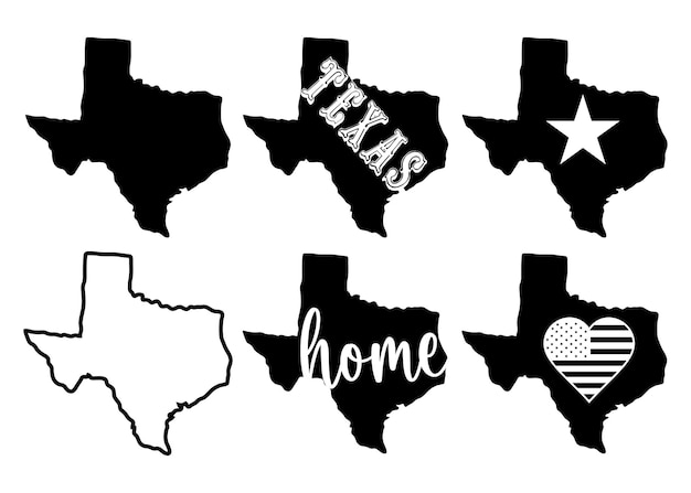 Vector texas vector map stamp black and white usa state map vector illustration transparent background