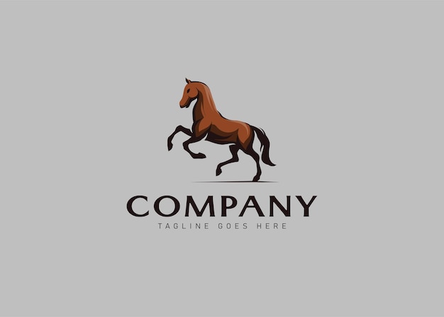 Texas Wild Horse Vintage Modern Logo Design Template