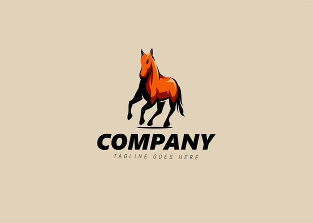 Техасская дикая лошадь vintage modern logo design template