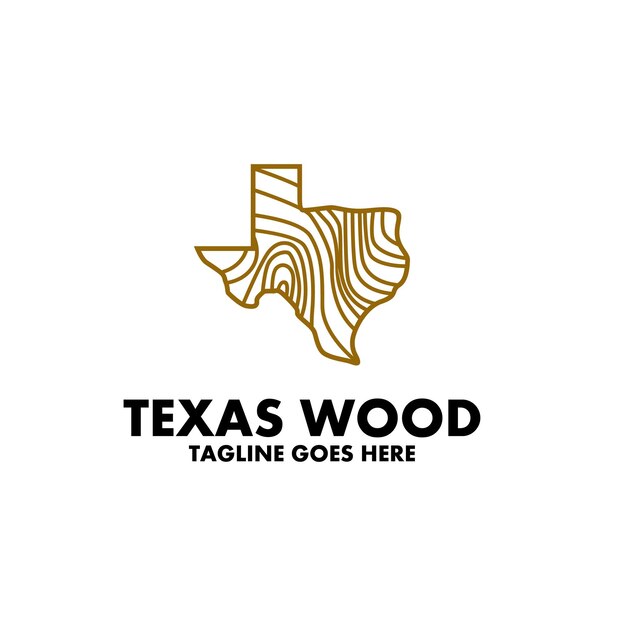 Texas Wood Logo Design Template