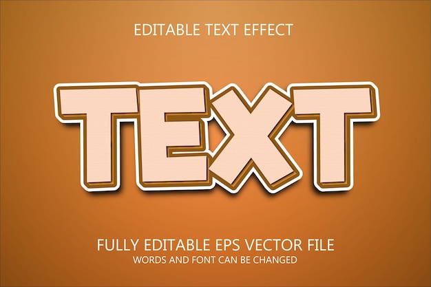 Vettore testo effetto stile testo modificabile 3d