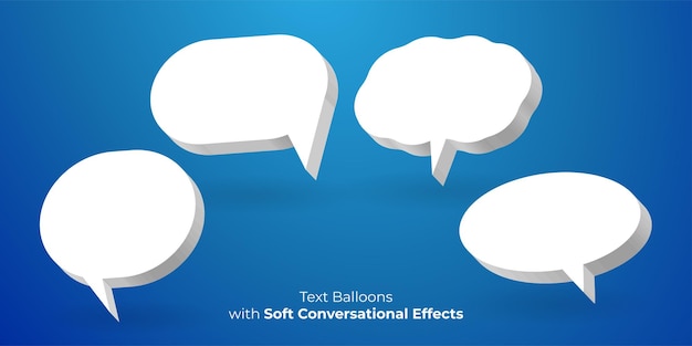 Vector text balloons with soft conversational effects suitable for comics and advertisements