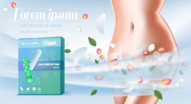 Tampon di pubblicità con banner di testo con applicatore