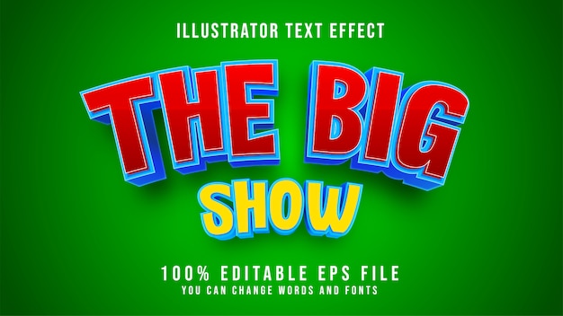 Vector text the big show editable